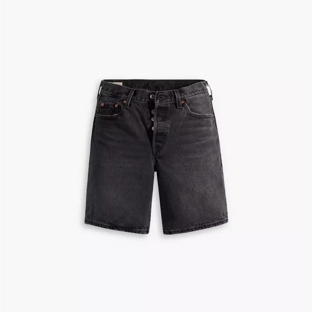 Levi's Washed Black Denim Button-Fly Shorts 27.